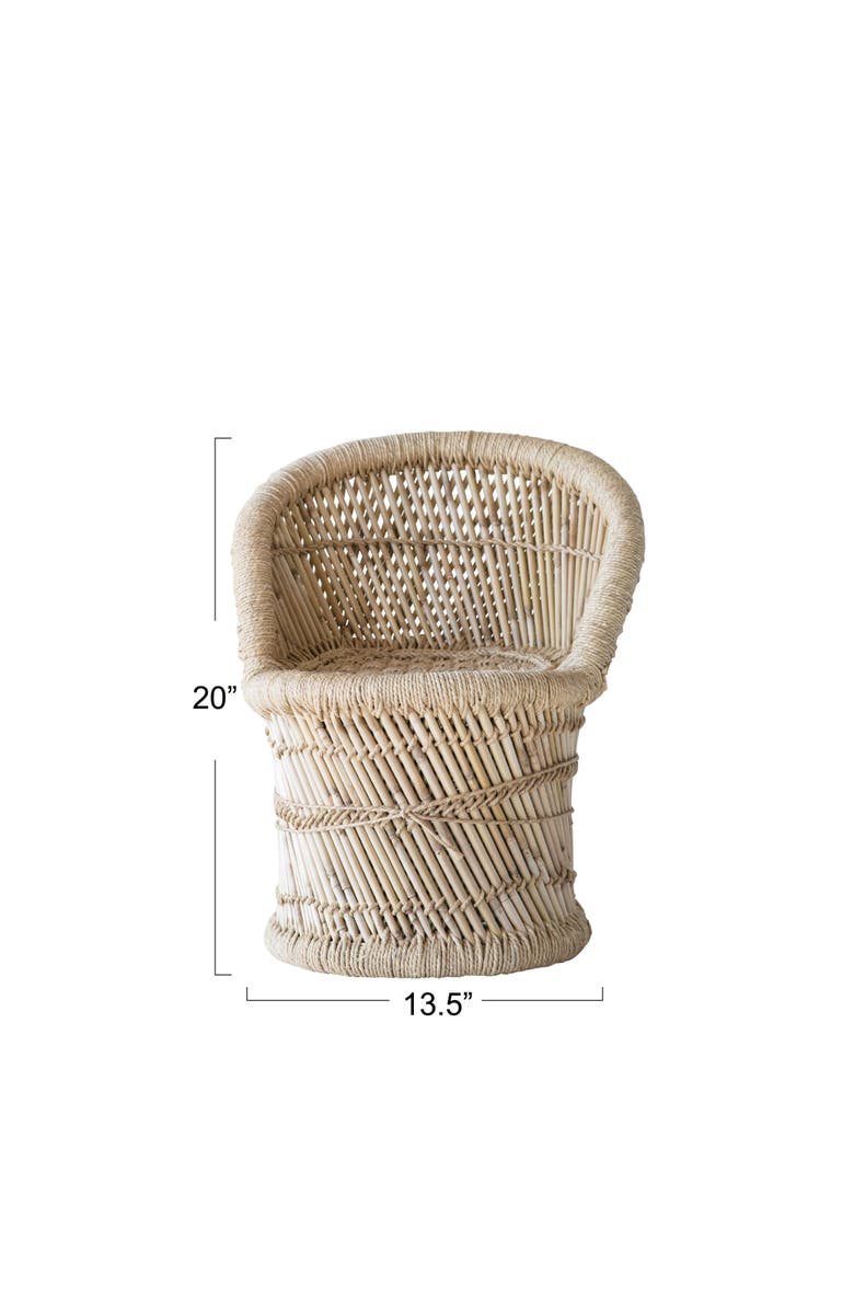 Storied Home Children's Handwoven Wood and Rope Chair, Tan, Alternate, color, Tan