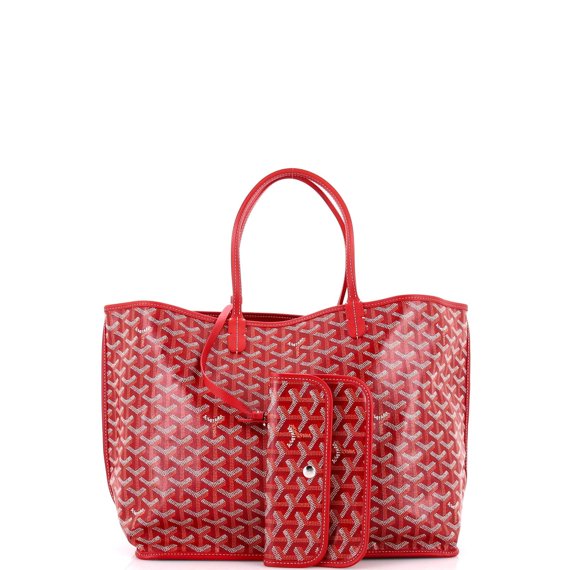 Pre-Owned Goyard Anjou Reversible Tote Coated Canvas PM, Alternate, color, Red
