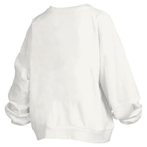 Pressbox White Lsu Tigers Janice Retro Logo Oversized Pullover Sweatshirt In White