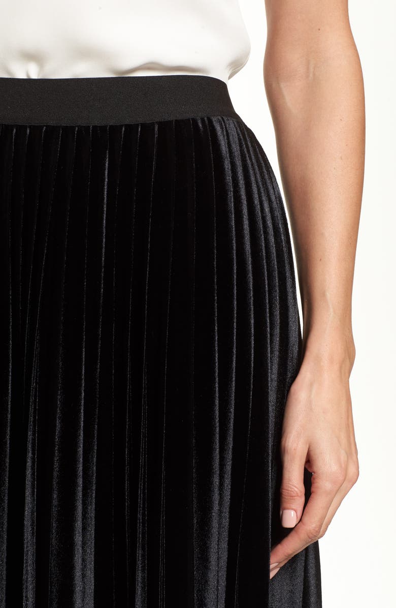 Halogen<sup>®</sup> Velvet Pleated Midi Skirt, Alternate, color,