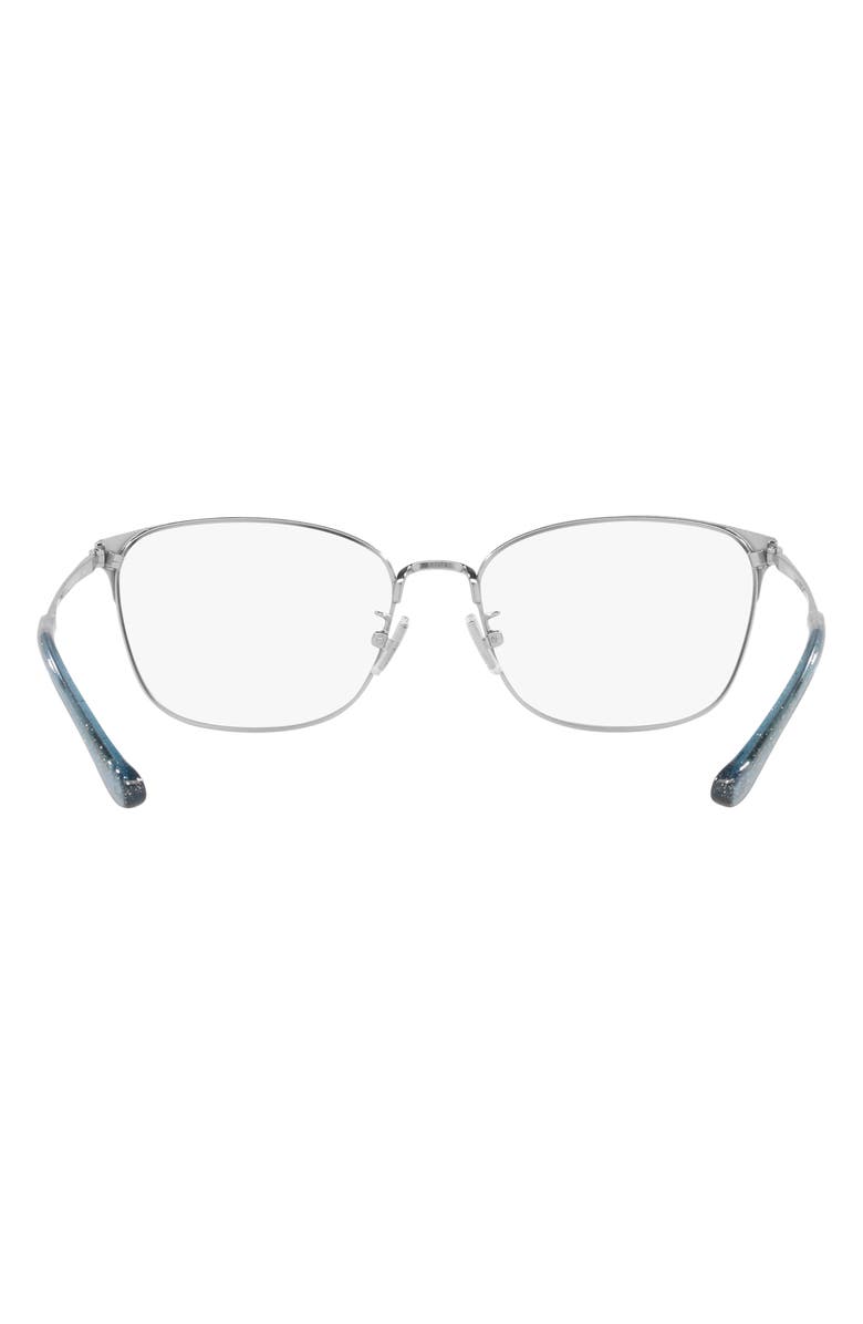 COACH 53mm Rectangular Optical Glasses, Alternate, color, Navy / Silver / Demo Lens
