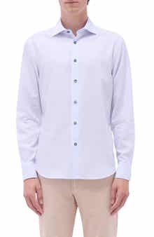 Bugatchi Axel Diamond Jacquard Cotton Button-Up Shirt