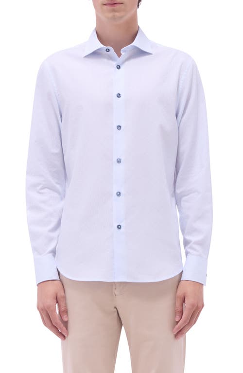 Bugatchi Axel Diamond Jacquard Cotton Button-up Shirt In Salt