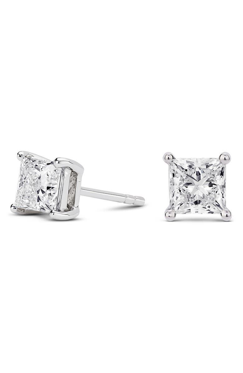 LIGHTBOX 2-Carat Princess Cut Lab Grown Diamond Stud Earrings, Alternate, color, 