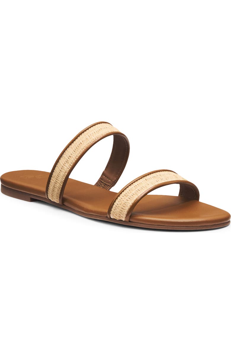 Reformation Lenora Flat Slide Sandal, Main, color, Natural Raffia