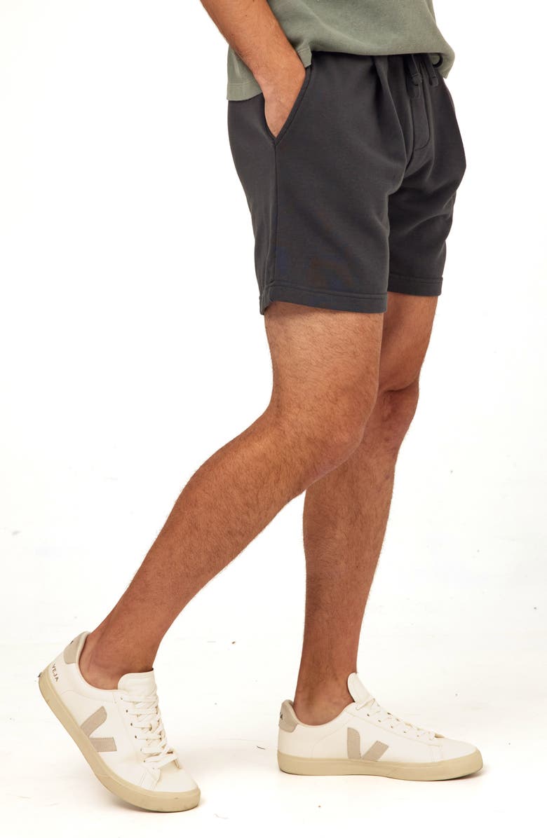 Threads 4 Thought Easton Pleated Mineral Wash Terry Cloth Shorts, Alternate, color, Carbon