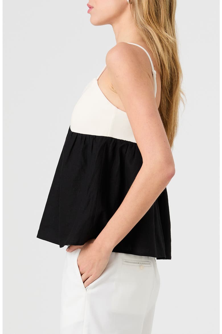 Phoebe Ponte Colorblocked Camisole, Alternate, color, BLACK/ PORCELAIN CREAM