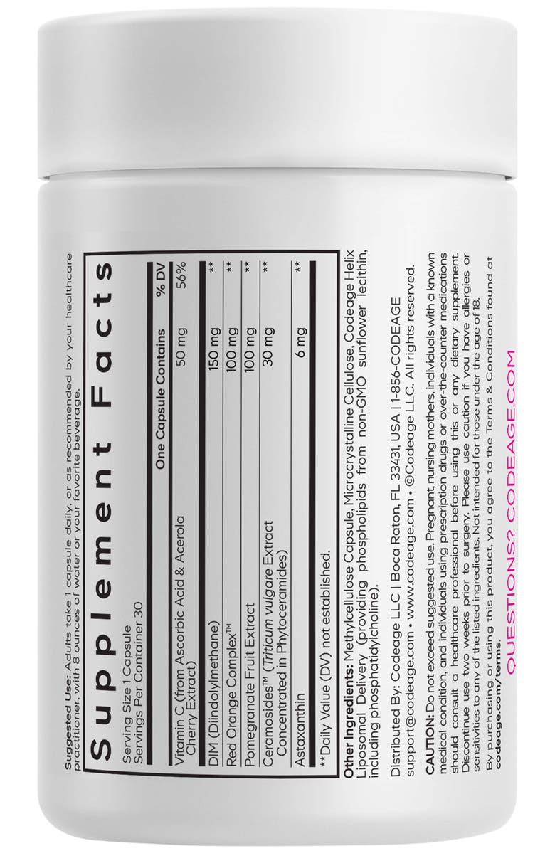 Codeage Skin Hormone Harmony+, Vitamin C Supplement, Alternate, color, White