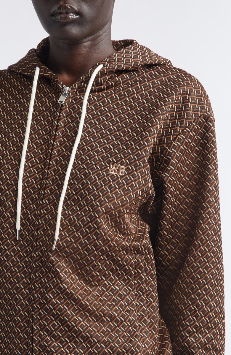 Wales Bonner Hooded Jacquard Track Jacket, Alternate, color, Brown/ Caramel/ Camel