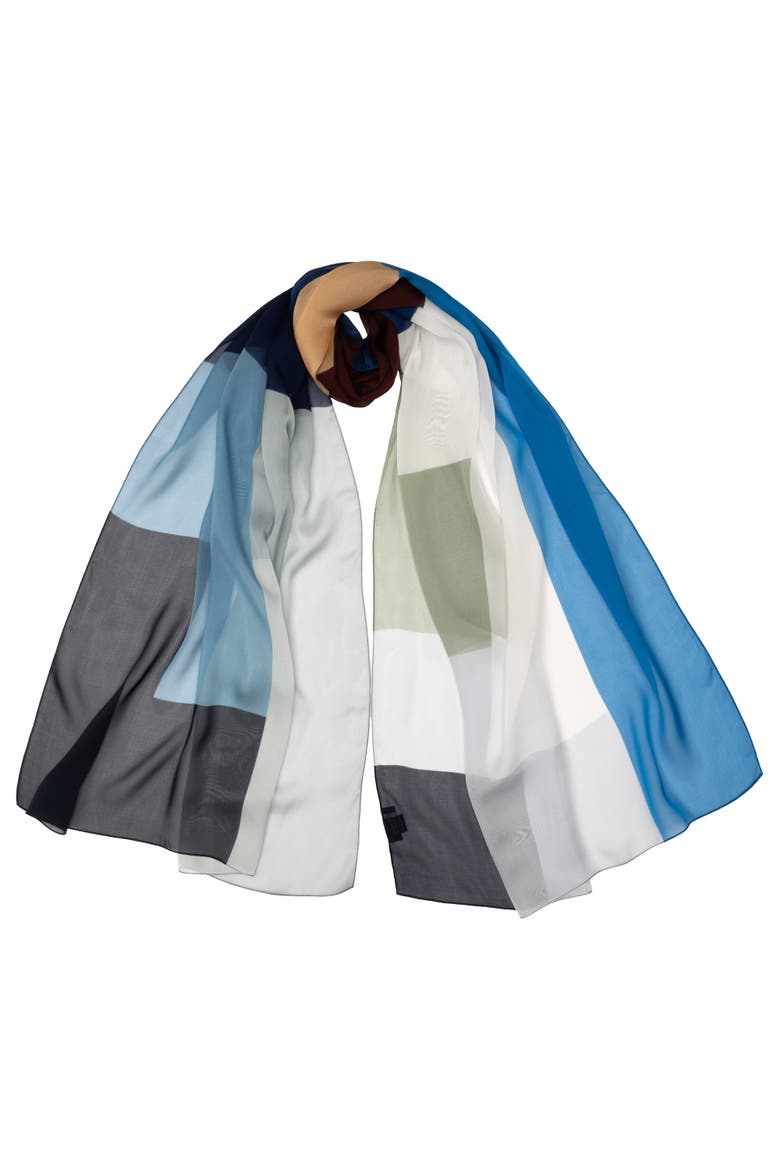 Genevra - Silk Scarf Shawl, Main, color, Blue