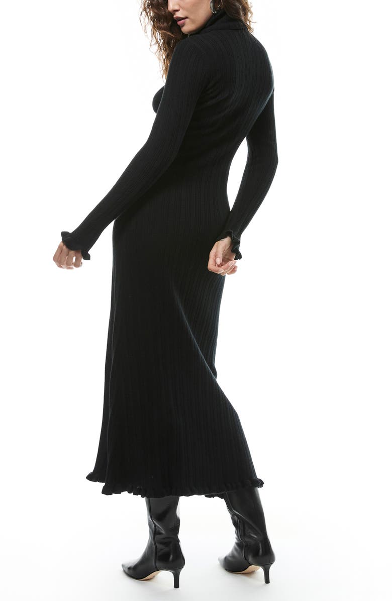 PAIGE Zephyr Long Sleeve Cashmere Sweater Dress, Alternate, color, Black