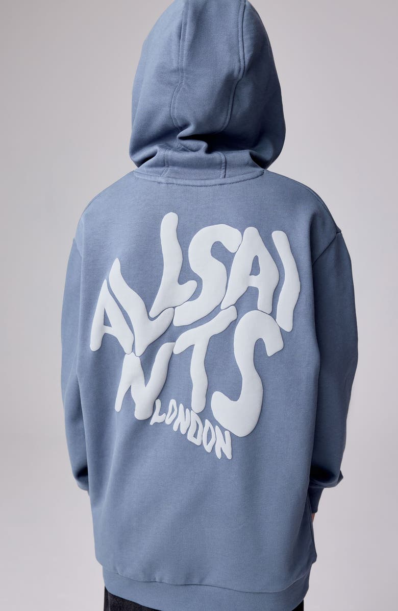 smALLSAINTS by ALLSAINTS Kids' Oversize Orlando Logo Cotton Hoodie, Alternate, color, Blue