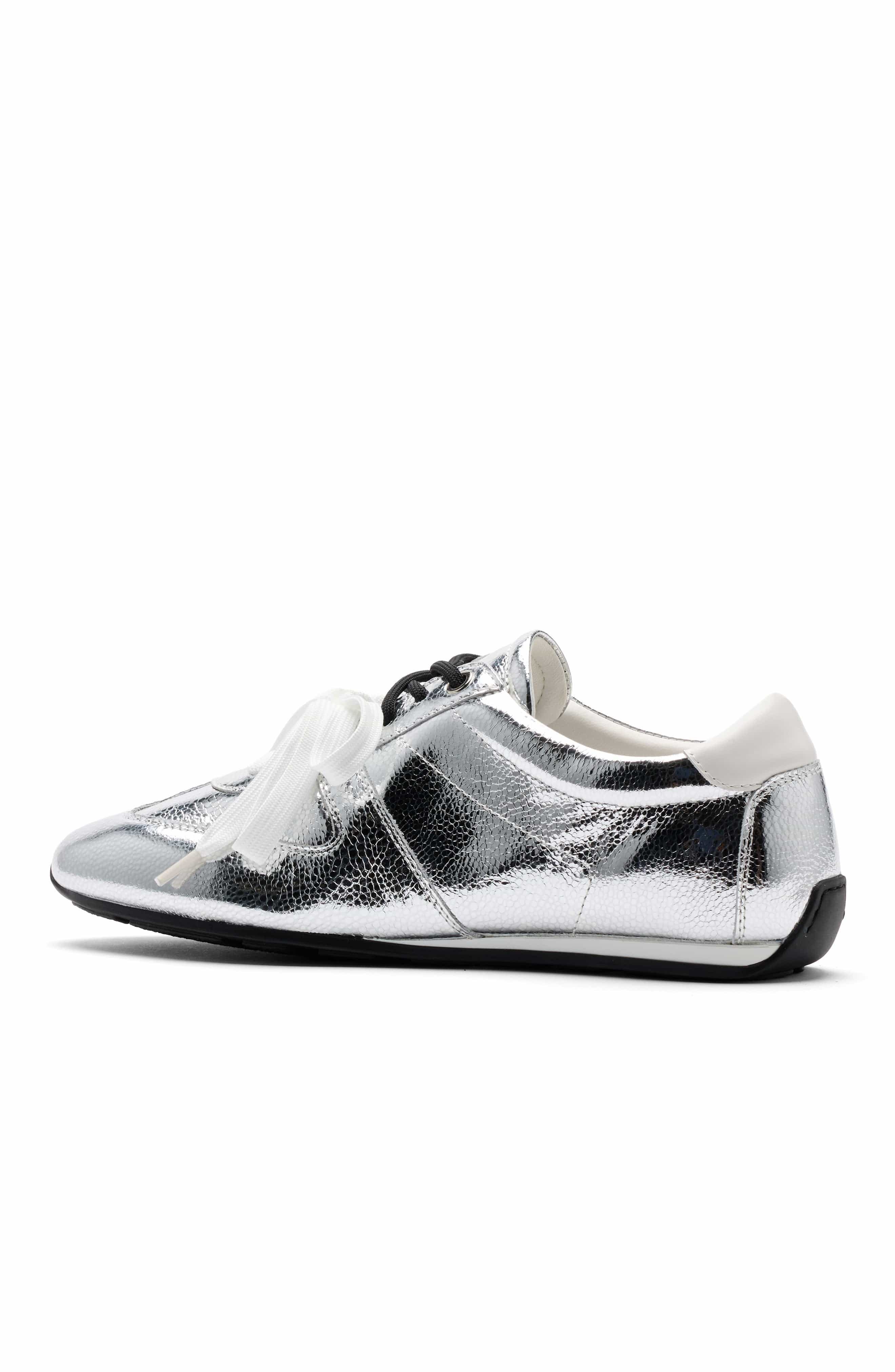 MARC NOLAN Colette Lace-Up Sneakers, Alternate, color, Silver Metallic