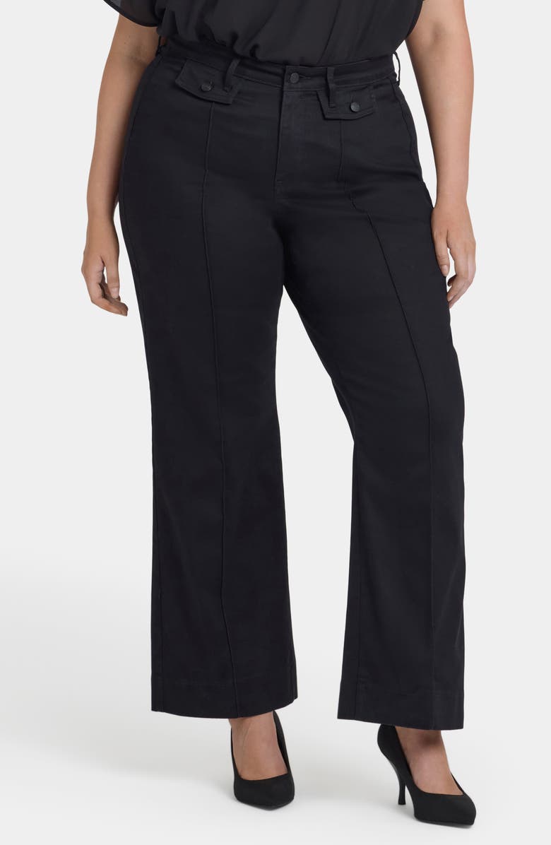 NYDJ Teresa Seamed Wide Leg Jeans, Main, color, Black