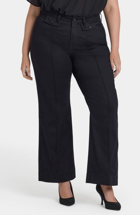 Teresa Seamed Wide Leg Jeans (Plus)