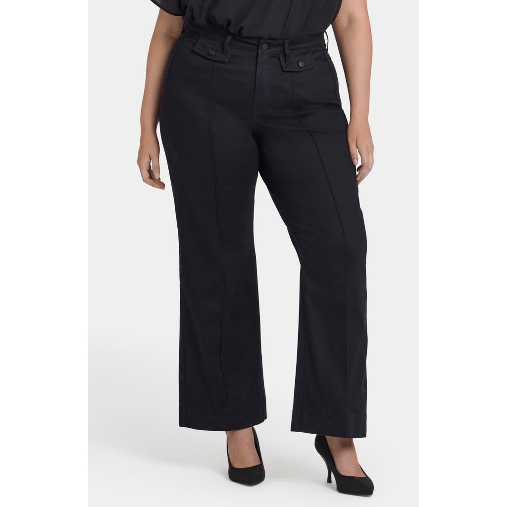 Nydj Teresa Seamed Wide Leg Jeans In Black