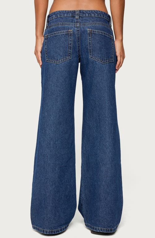 Edikted Raiyne Low Rise Wide Leg Jeans In Blue