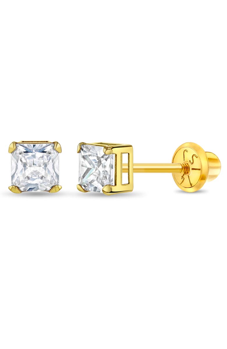 In Season Jewelry 14k Square Prong Set Earrings, Main, color, Gold