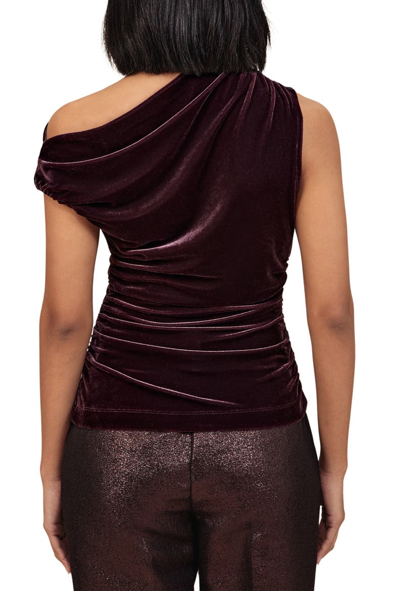 Demi Velvet Asymmetric Neck Top, Alternate, color, PLUM PURPLE