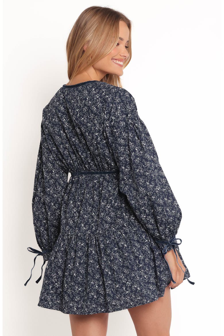 Brooklyn Long Sleeve Cotton Minidress, Alternate, color, BLUE FLORAL