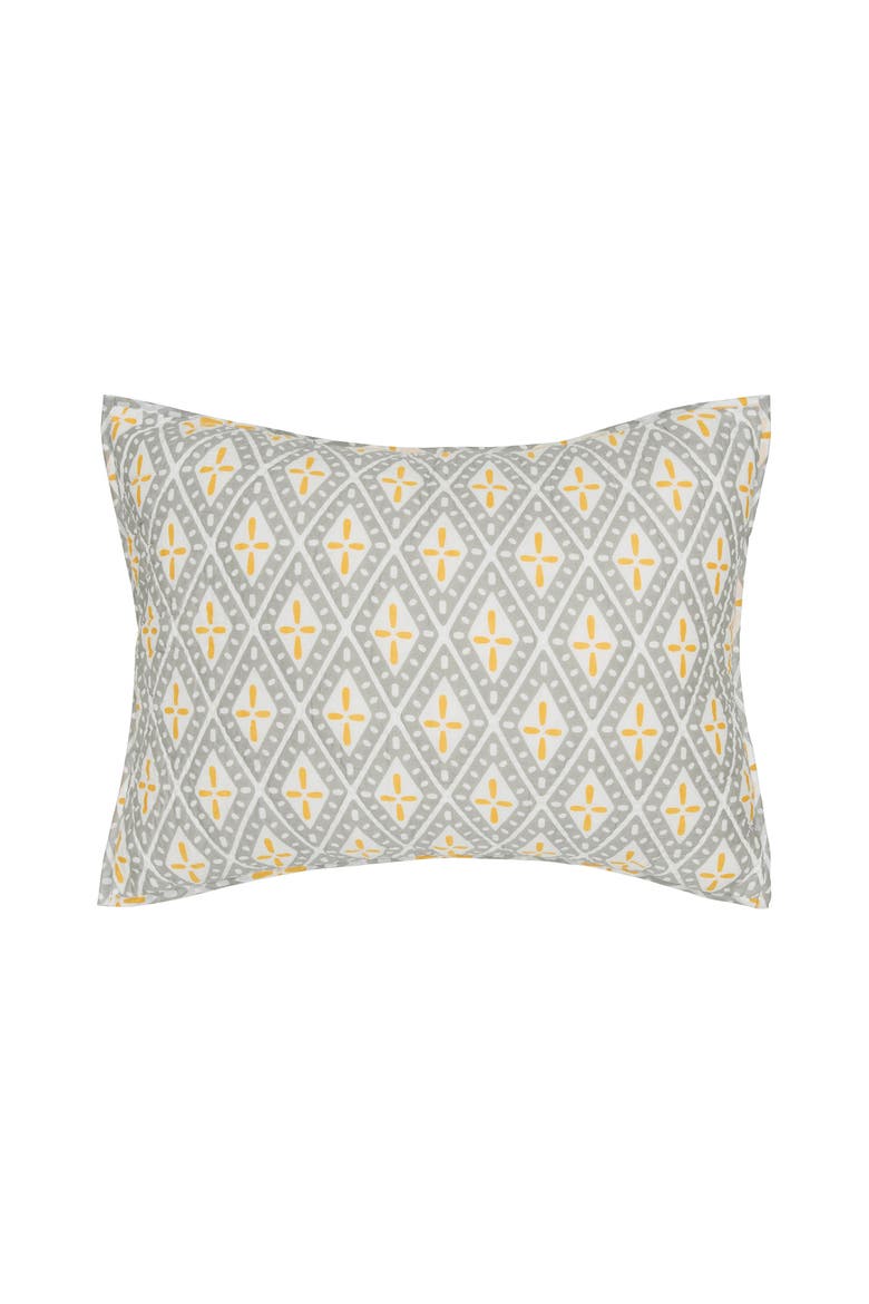 Liam Ochre Cotton Standard Sham 20" x 26", Main, color, Grey