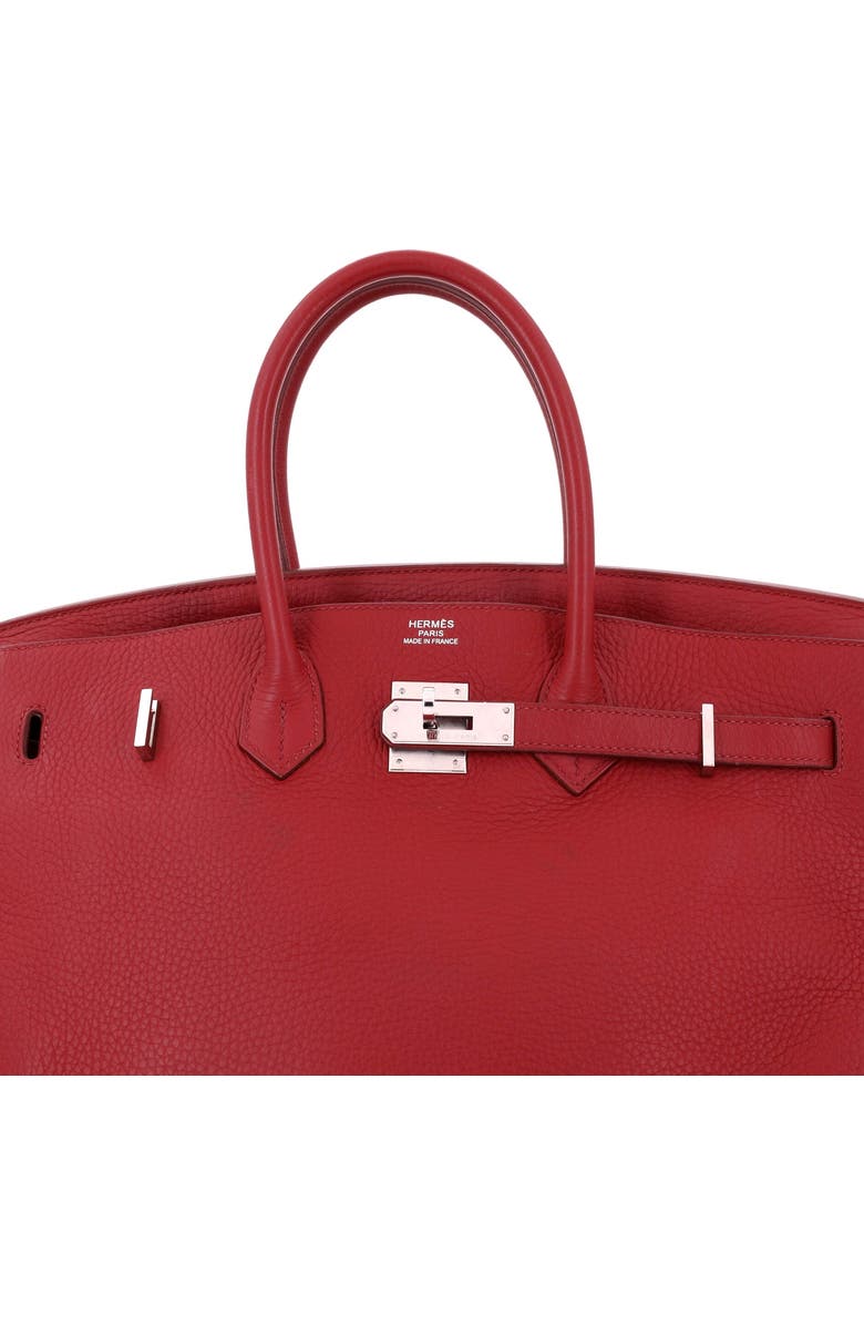 Pre-Owned Hermes Birkin Handbag Red Clemence with Palladium Hardware 35, Alternate, color, Rouge Garance