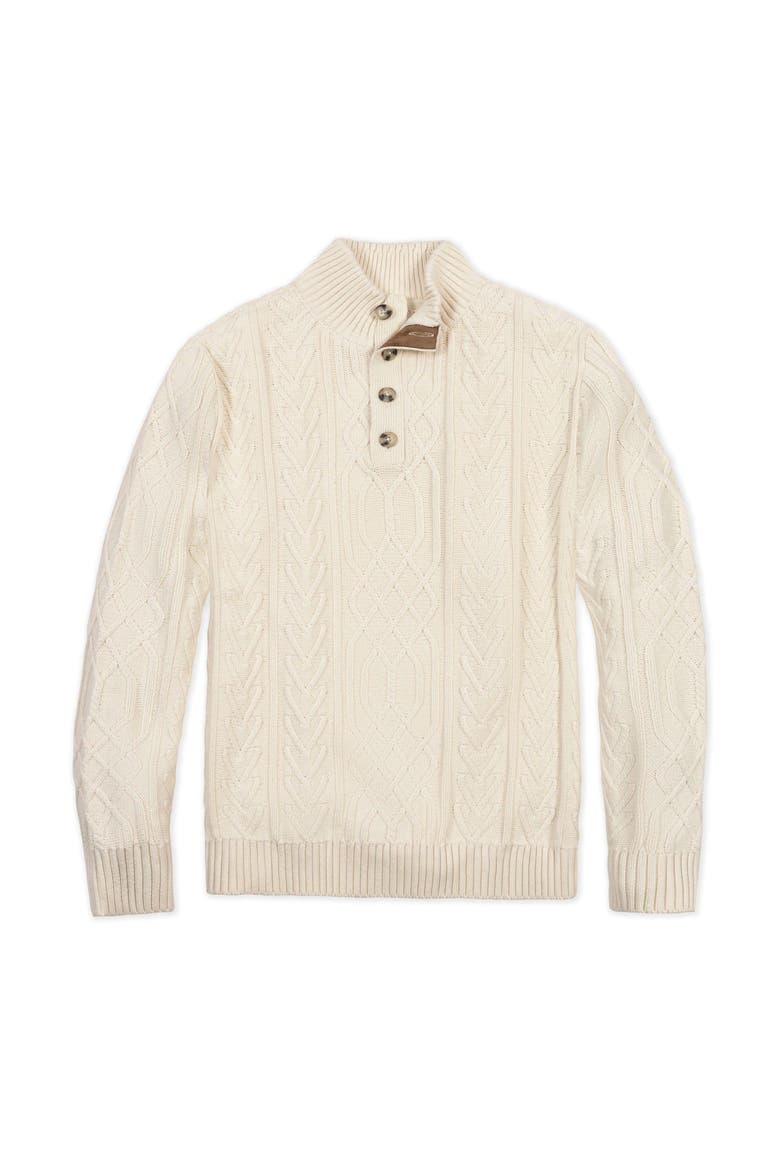 Organic Mock Neck Cable Sweater, Alternate, color, Ivory Twist Cable