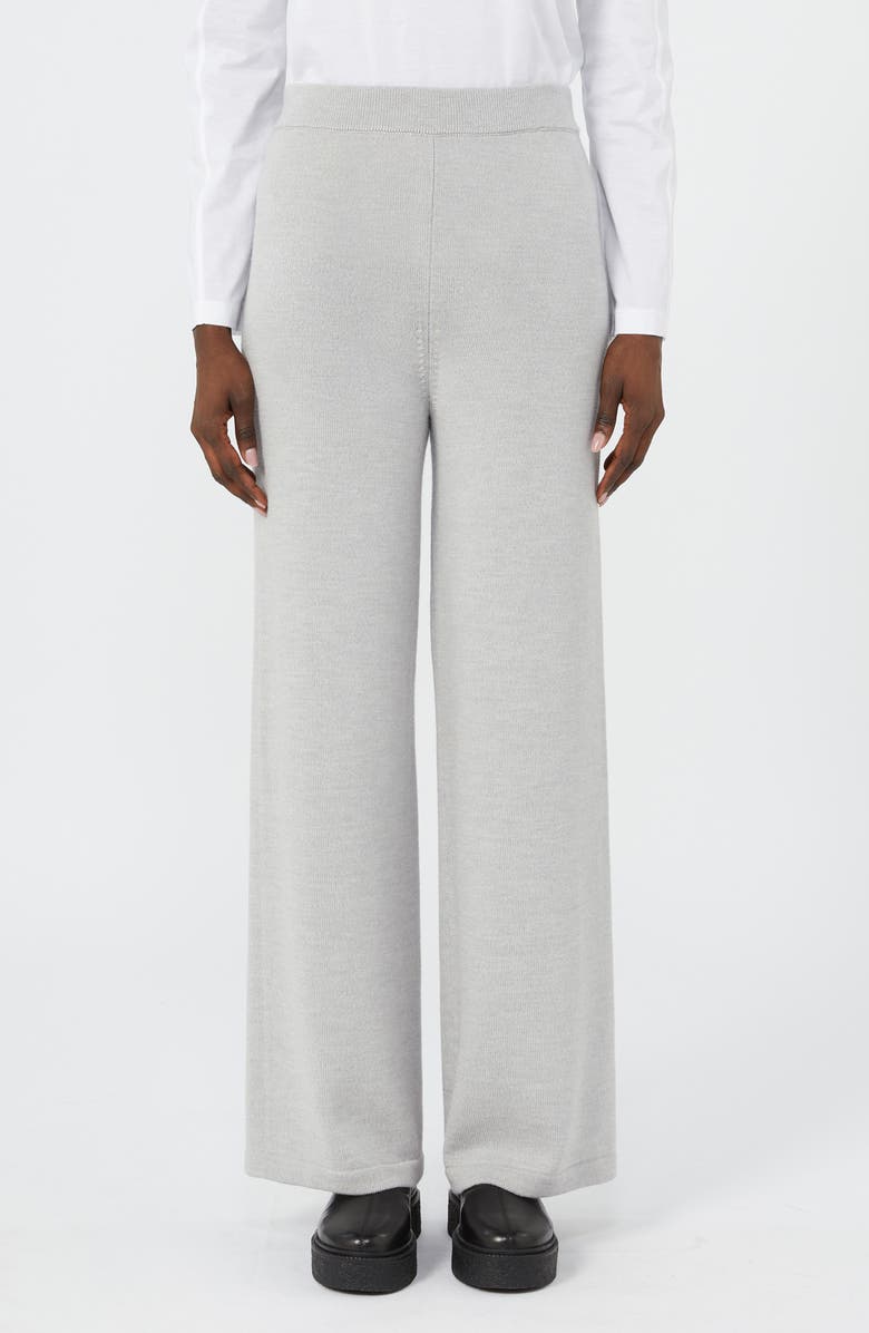 MM by Max Mara Hamburg Knit Wool Pants, Main, color, Light Grey