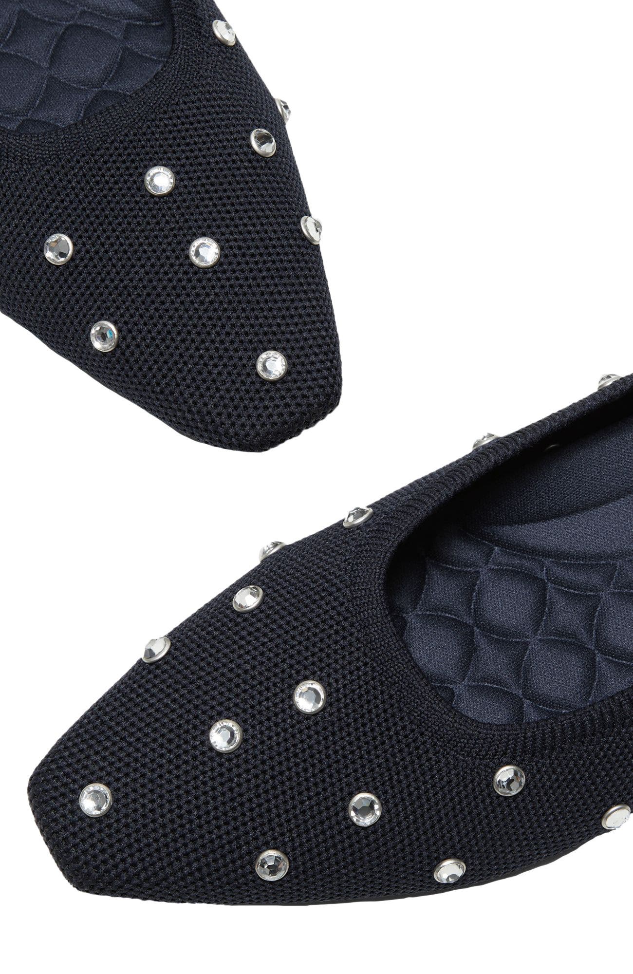 VIVAIA Mini Square-Toe Flats, Alternate, color, Navy Rhinestone