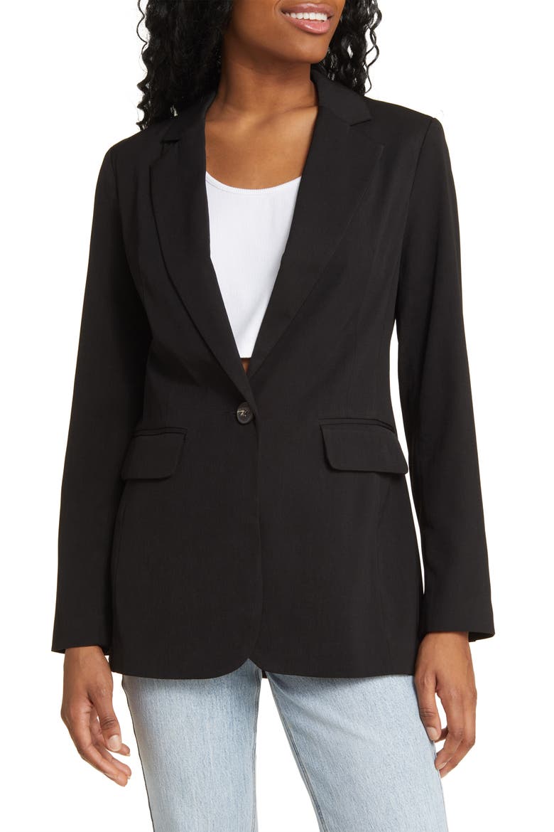 Tailored Slim Fit Blazer, Alternate, color, BLACK