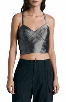 rag & bone Theresa Shine Corset Crop Tank