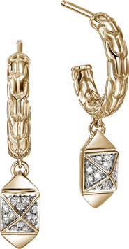 John Hardy Icon Stud Diamond Hoop Earrings