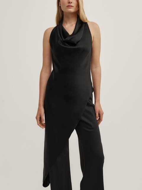Asymmetric Halter Tunic Top