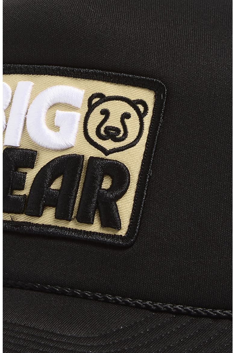 Big Bear Patch Snapback Trucker Hat, Alternate, color, BLACK