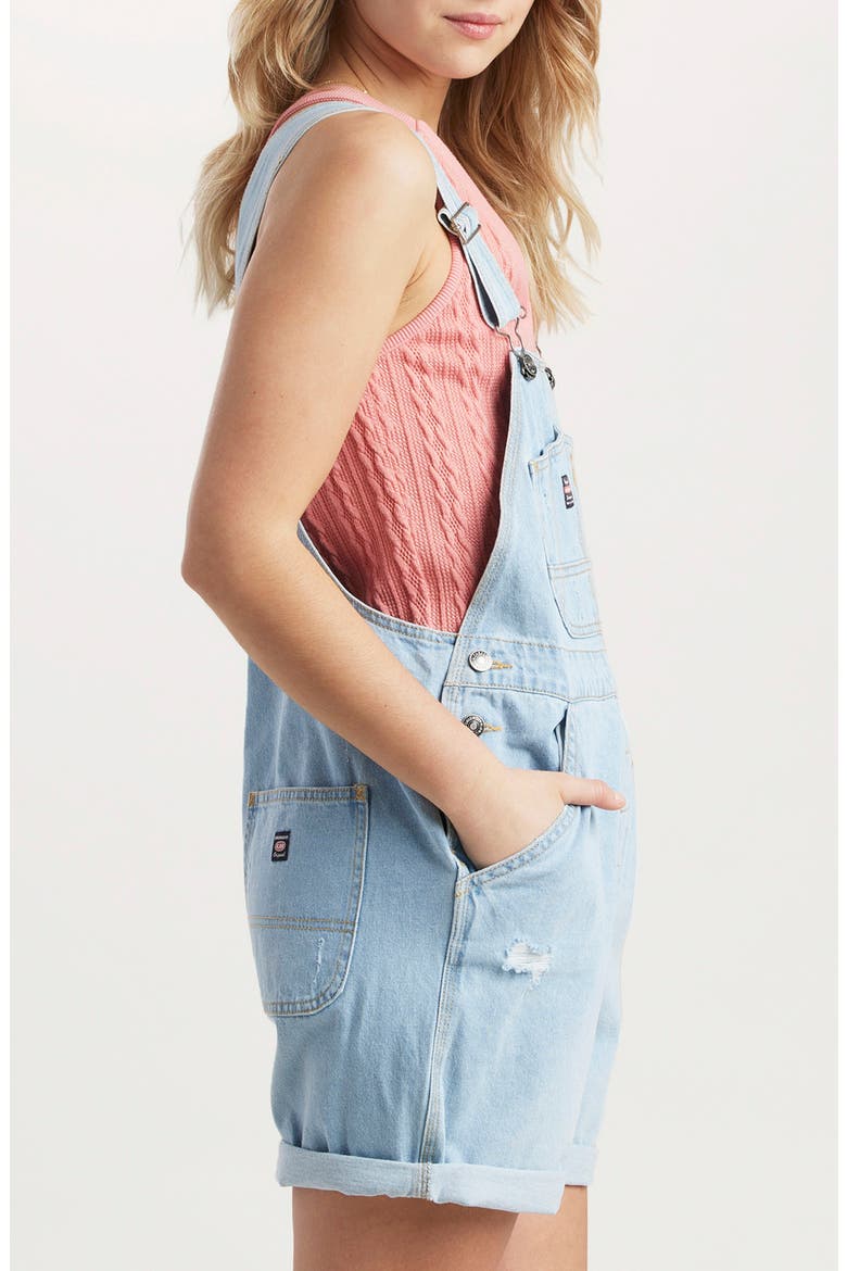 Mario Denim Shortalls, Alternate, color, BIG SUR BL