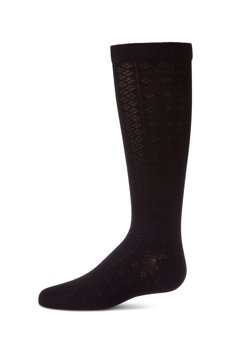 MeMoi Diamond-Patterned Knee Sock, Main, color, Black