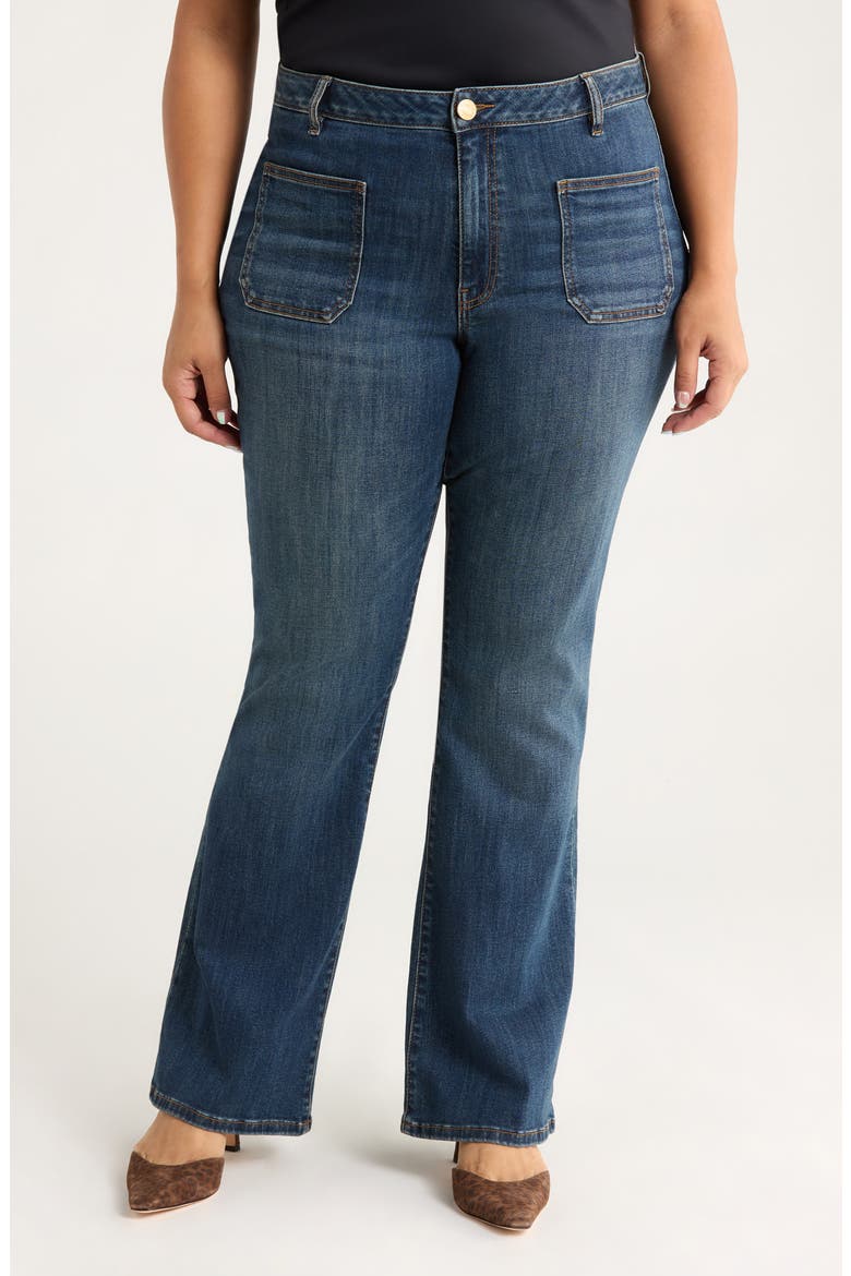 Ana Patch Pocket Flare Jeans, Main, color, DEDUCTIVE