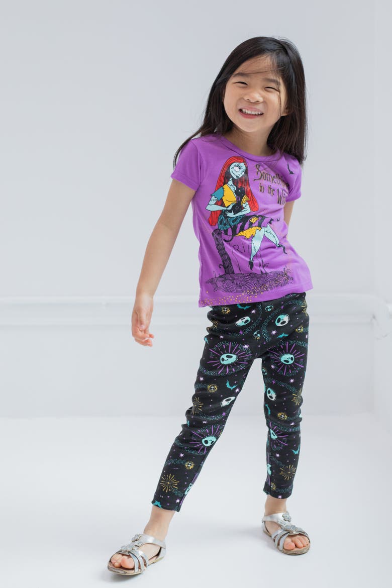 Nightmare Before Christmas Sally T-Shirt & Leggings Set, Alternate, color, Purple / Black