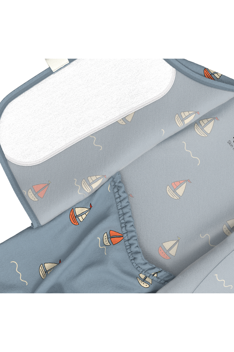 Footless Short Sleeve - Ahoy Baby, Alternate, color, Blue