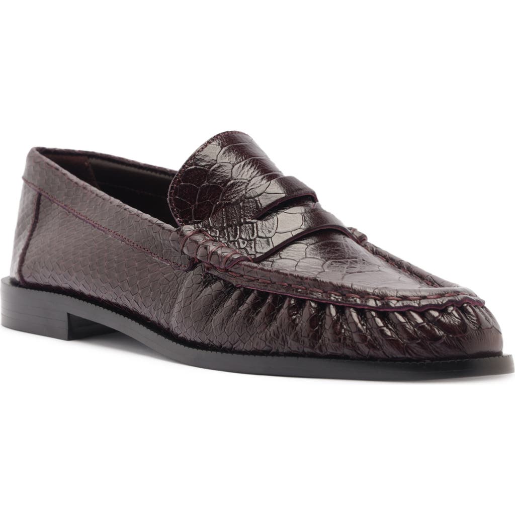 Schutz Tyche Genuine Calf Hair Penny Loafer In Brown