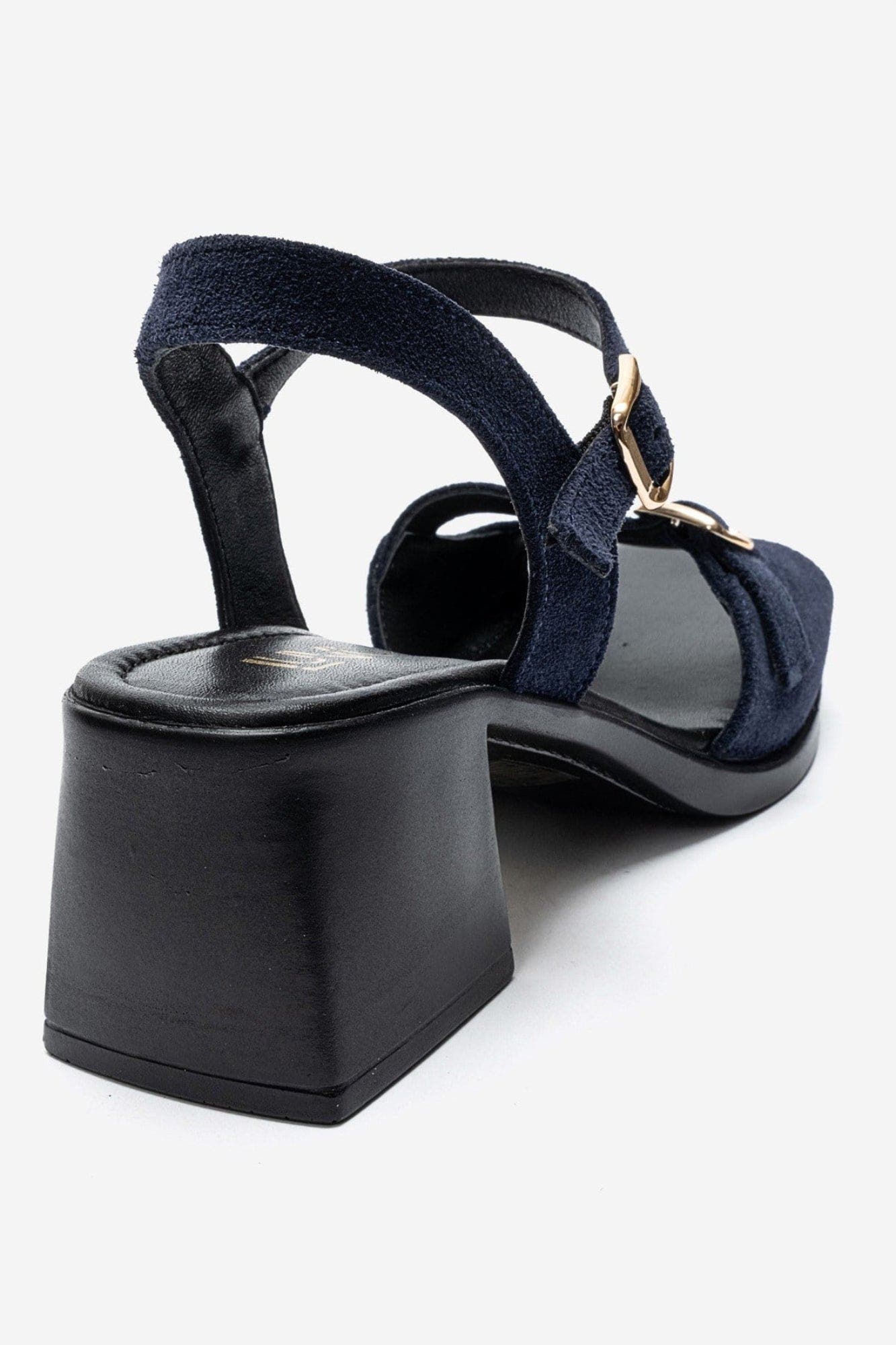 Yolen Leather Block Heel Sandal, Alternate, color, Navy Suede