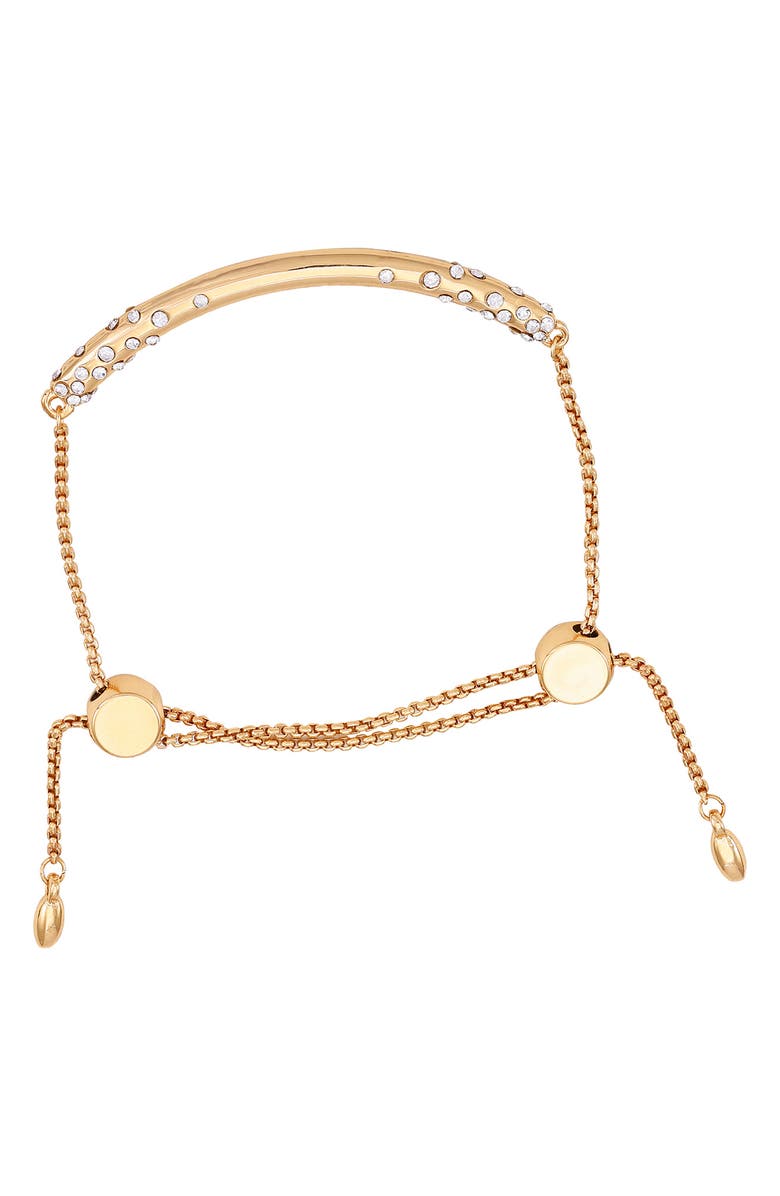 Vince Camuto Crystal Pavé Bar Chain Bracelet, Alternate, color, Gold