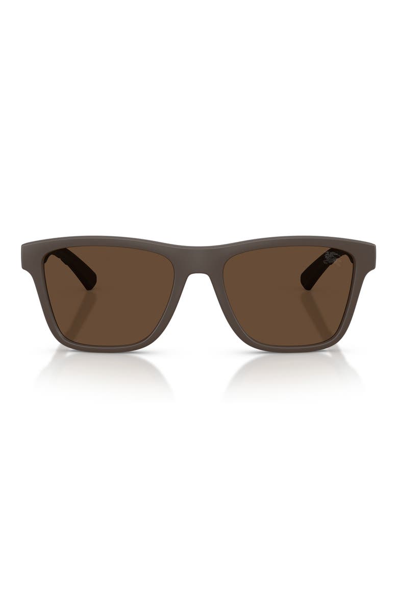 55mm Square Sunglasses, Main, color, MATTE BROWN / DARK BROWN