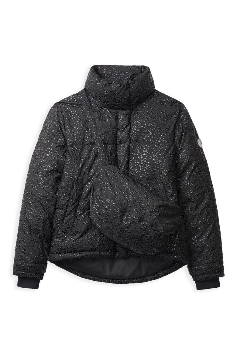 Nikki Puffer Jacket & Crossbody Bag Set, Alternate, color, BLACK