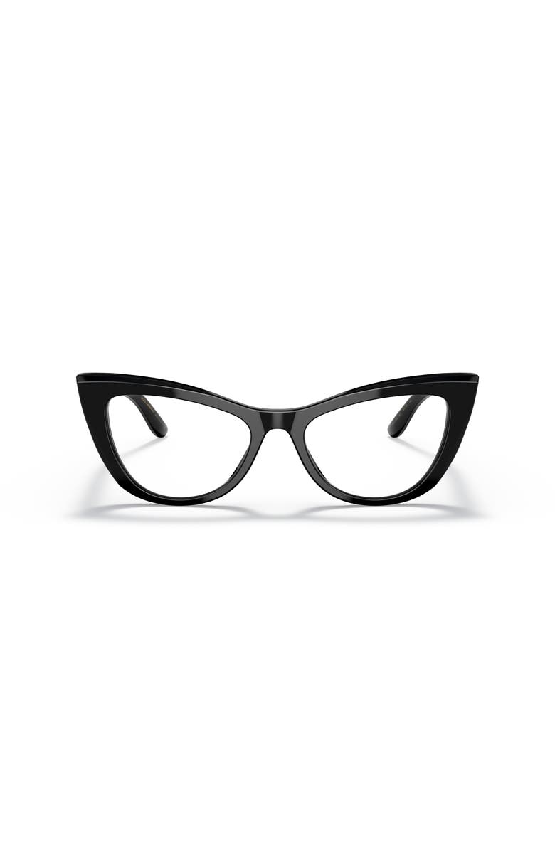 Dolce&Gabbana 54mm Cat Eye optical glasses, Alternate, color, Black