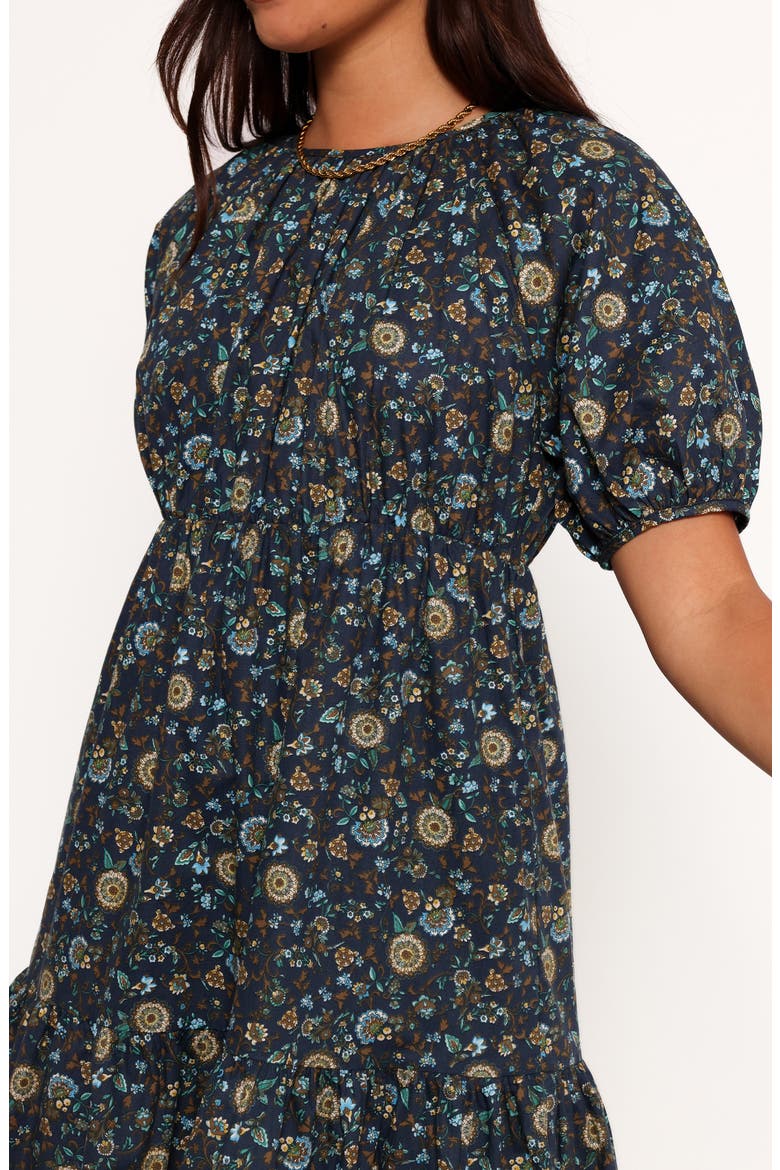 Tasmin Floral Short Sleeve Cotton Dress, Alternate, color, BLUE FLORAL