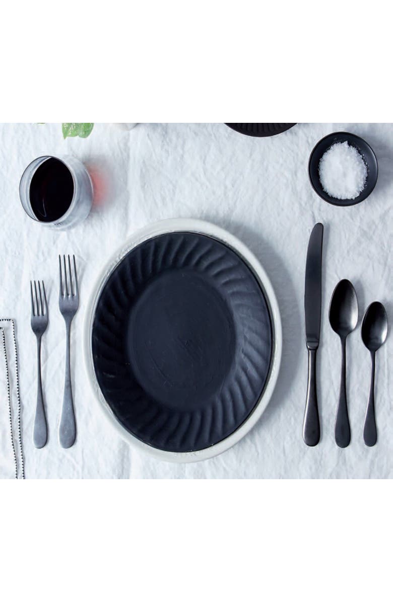 Mepra Vintage Pewter Flatware Set - 32 Pieces, Alternate, color, Black Gold