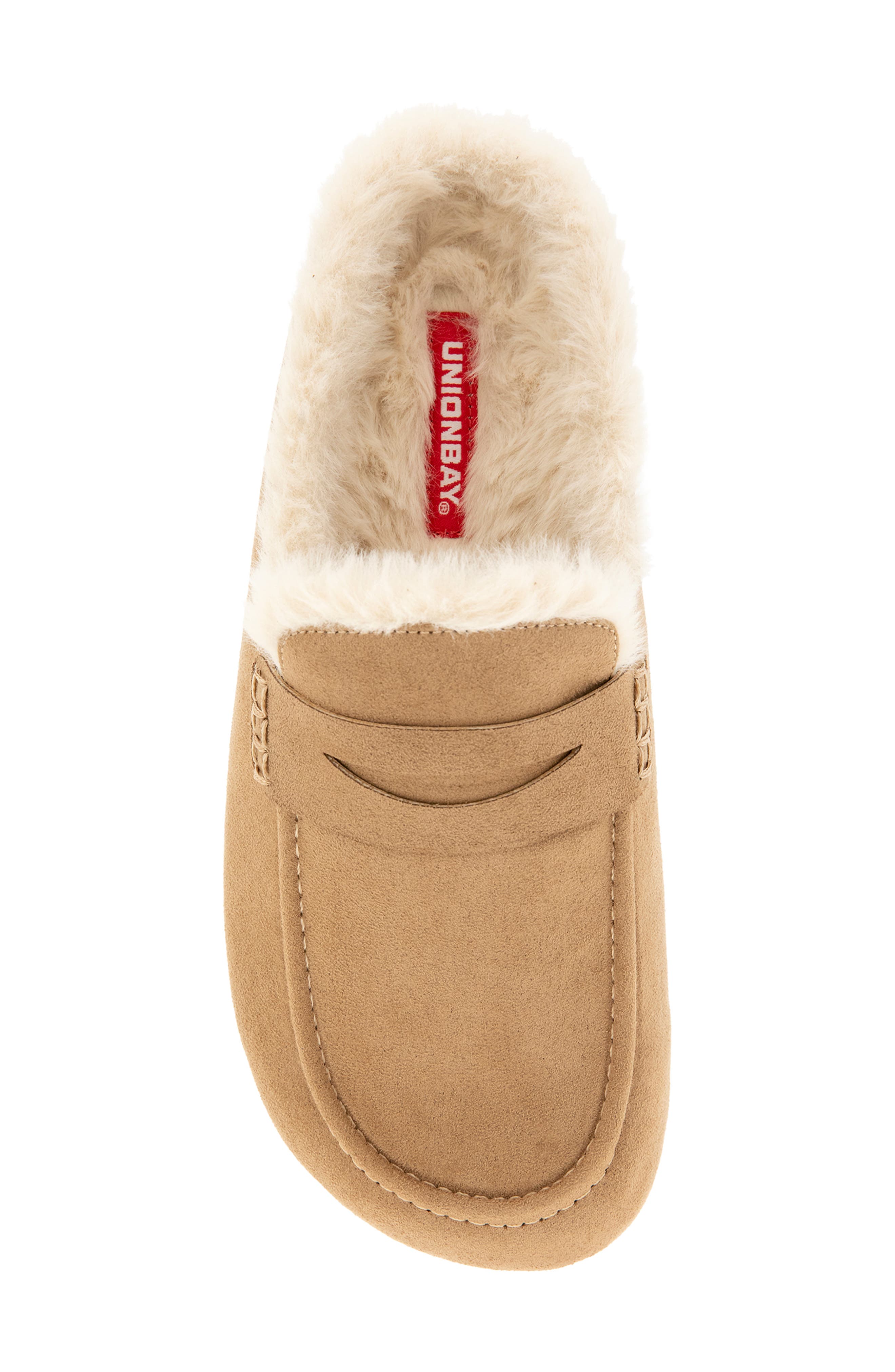 Sacha Faux Fur Lined Loafer Clog, Alternate, color, CAMEL