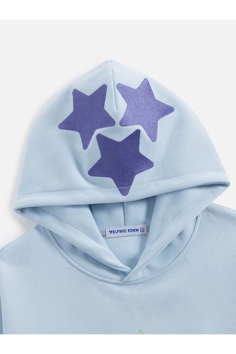 Floral Eden Star Pullover Hoodie, Alternate, color, Blue