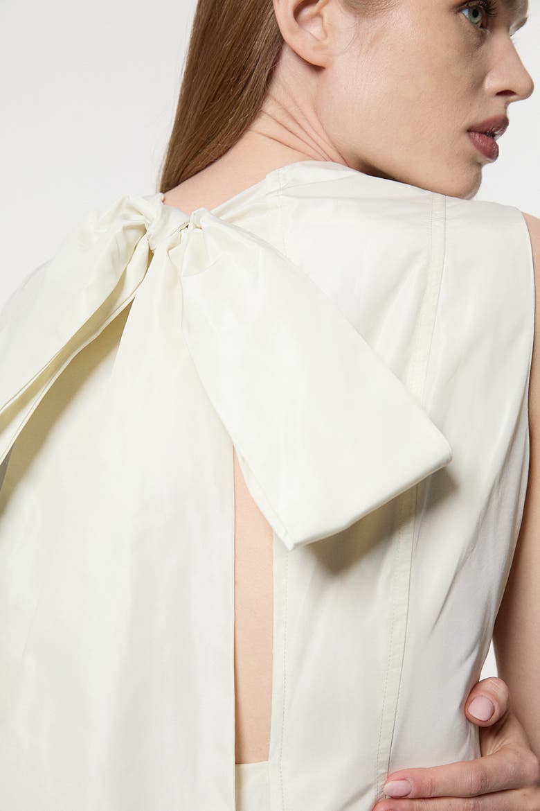 Taffeta Rosette Woven Mini Dress, Alternate, color, Pearl